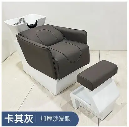 Barber shop dedicated semi lying shampoo and flushing bed light luxury wind high-end net red glass fiber reinforced plastic cera retro glass reinforced plastics hairdressing chair hair salons dedicated the new haircut chair