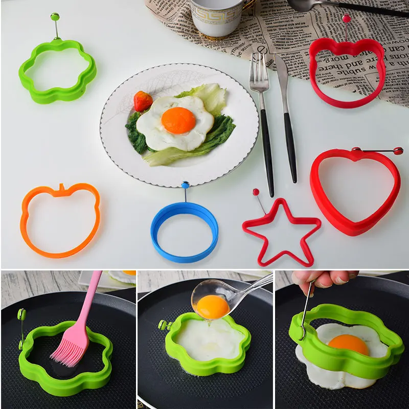 Egg Mold Silicone Fried Egg Pancake Mold Fried Egg Mould Omelette Mold Silicone Baking for Cooking Breakfast Frying Pan Oven Kitchen egg mold