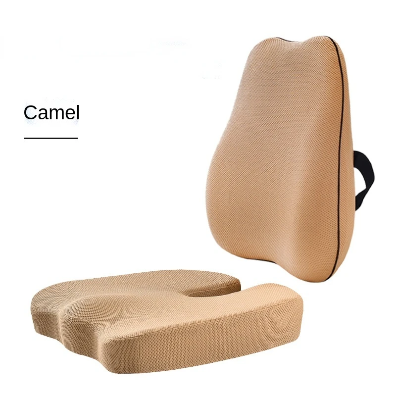 Car Headrest Waist Pillow Memory Foam Cushion for Home Office Neck Rest Breathable Car Back Lumbar Cushion Car Headrest 