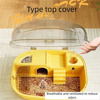 Gabbia per criceti portatile multifunzione Doppio strato Ampio spazio Gabbia per piccoli animali Gabbia per criceti visibile traspirante Piccola villa