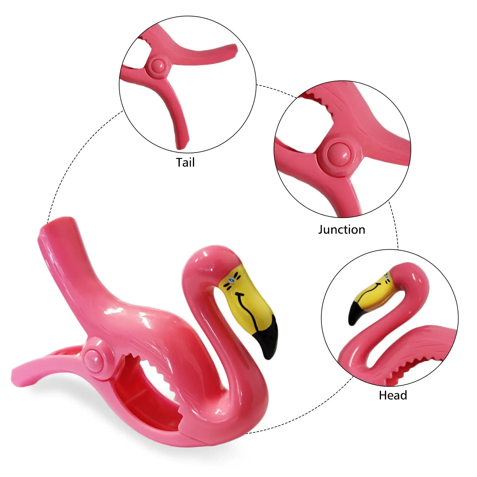 Windproof Towel Clips Plastic Animal Clips Flamingos Dolphin Parrots for Sun Chair Beach Clothes Drying
