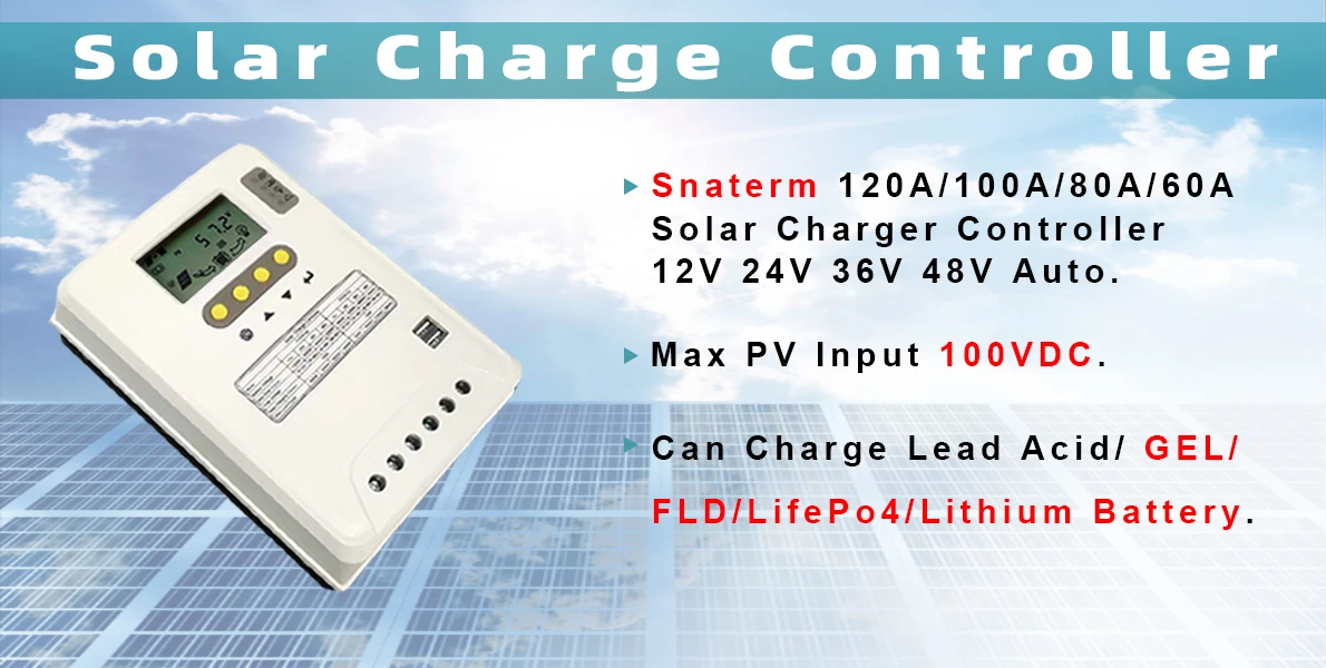 Description Picture 2 of item120A 100A 80A 60A 12V 24V 36V 48V AUTO  PWM solar panel charge controller Solar PV Battery Charger with LCD Display for solar