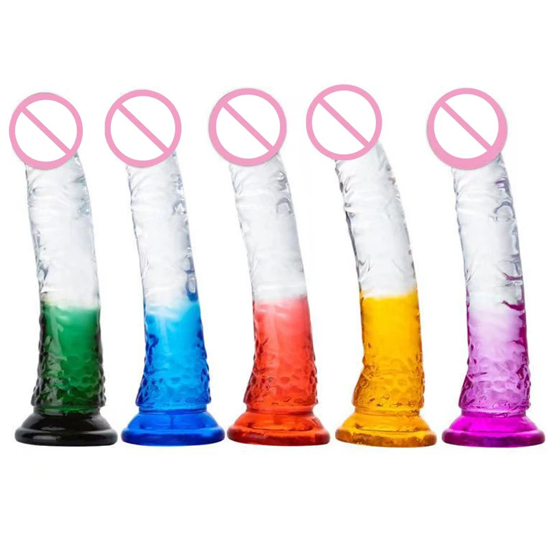Color Jelly Dildo With Strong Suction Cup Sex Toys for Adult Women Massage Penis Anal Vagina G-spot Stimulate Masturbator