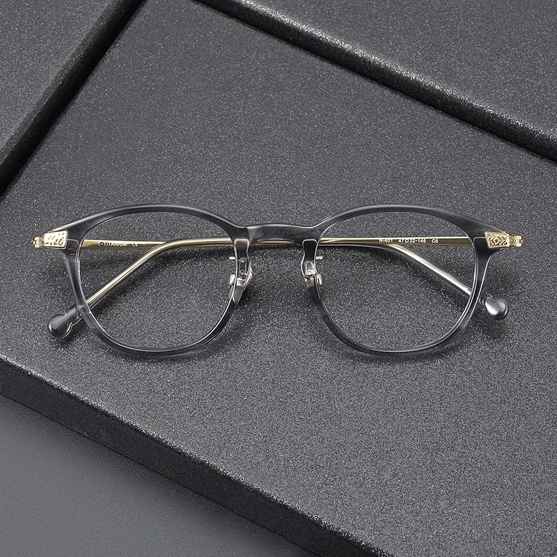 Handmade Titanium Acetate Prescription Men's Eyewear Vintage Full Rim Optical Eyeglasses Women Retro Trendy Glasses Frames Male