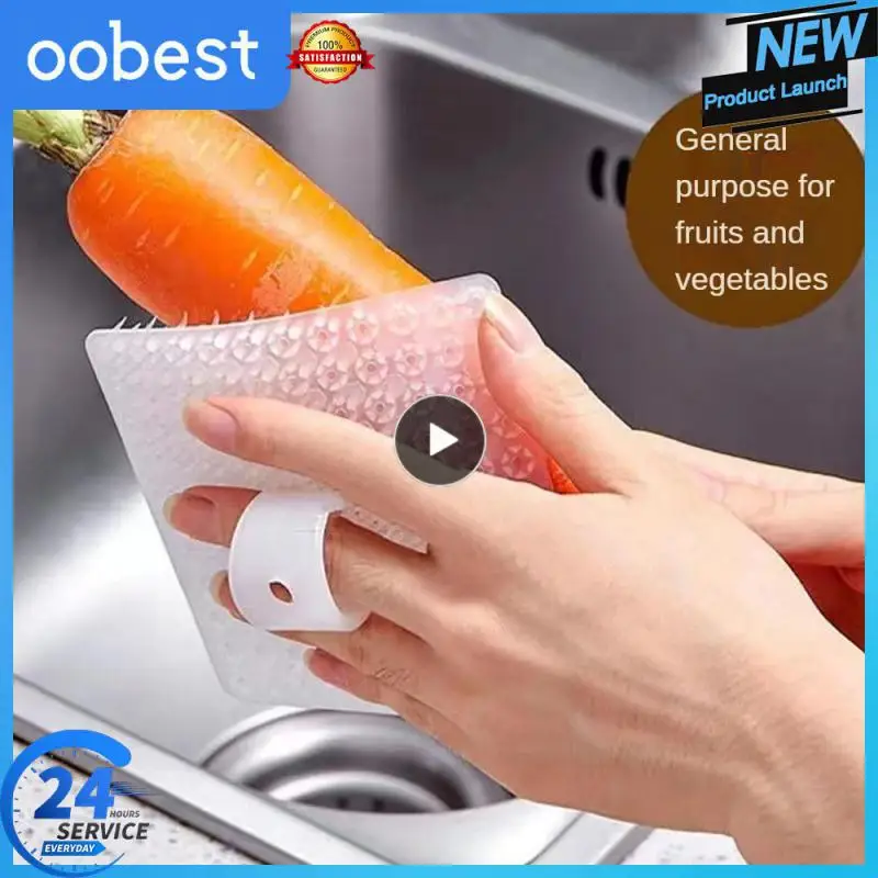 

Fruit And Vegetable Brush Silicone Pot Dishes Cleaning Multifunctional Potato Carrot Brush Easy Clean Kitchen Tools