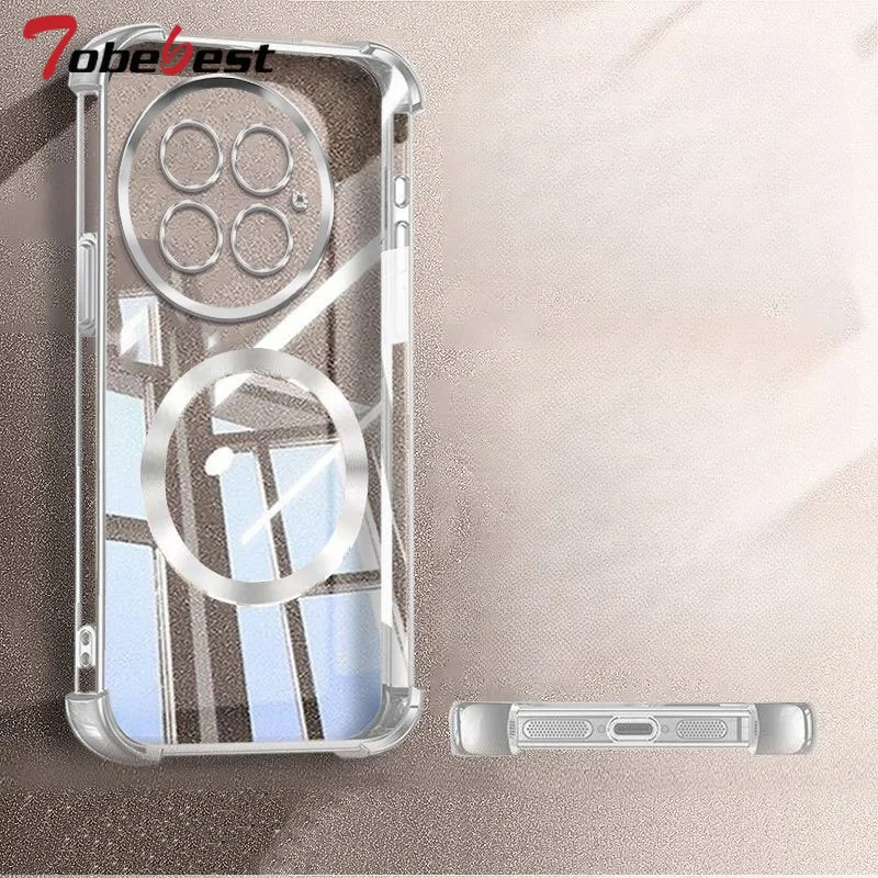Clear Shockproof Magnetic Case with MagSafe Wireless Charging Compatibility