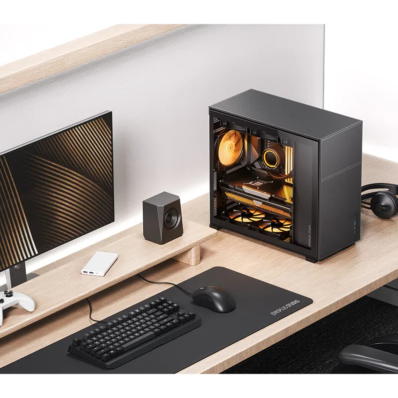 JONSBO Pinecone D41 Computer Case ATX Mainboard Mesh Side Transparent Glass Wite Screen Games Chassis 360 Water Cooling