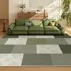 European Green Geometric Decorative Carpet Nordic style Living Room Carpets Light luxury Home Rug Comfortable Soft Bedroom Rugs 1
