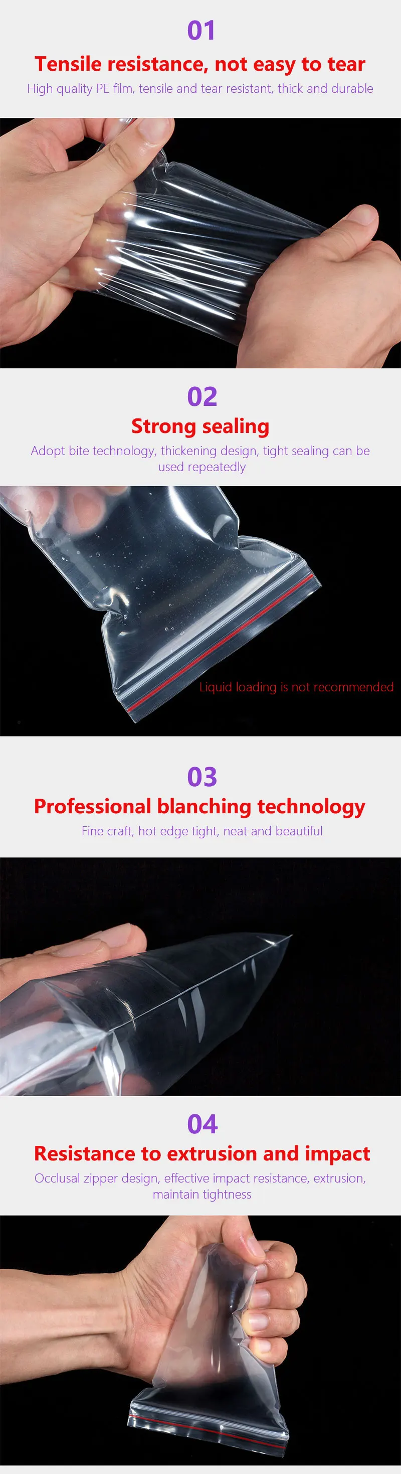 Description Picture 6 of itemSmall Zip Lock Plastic Bags Reclosable Transparent Bag Vacuum Storage Bag Clear Bags Ziplock Food Storage Bags plastic zip bag