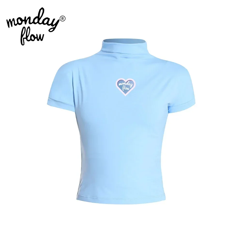 Monday Flow 여성용 골프 의류, 신상 의류, 반팔, 속건성 스포츠 티셔츠, 하단 여름 골프 탑 의류