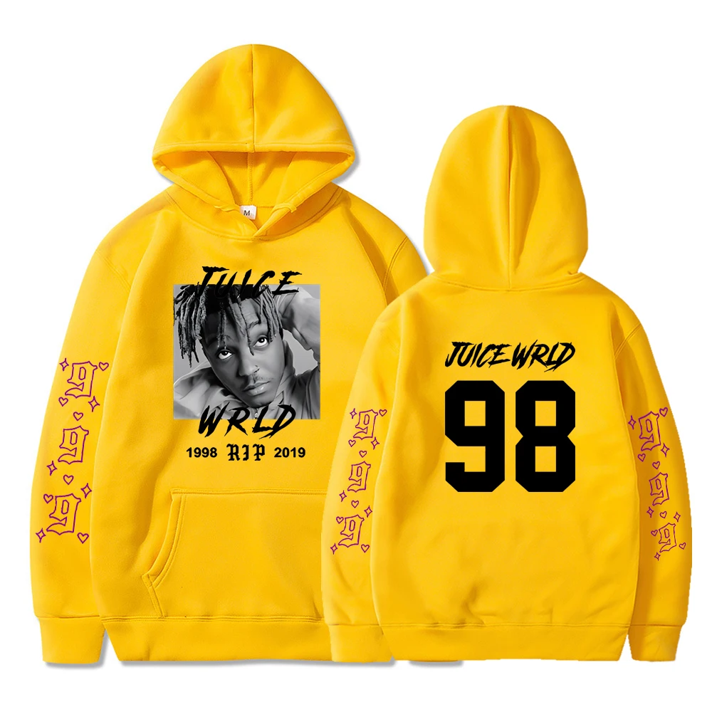 

Hot Sales JUICE WRLD 16 Colours Hoodie Hooded Fleece Sweatshirt Letter Portrait Juice Wrld Hip Hop Juicewrld Couple Breathable