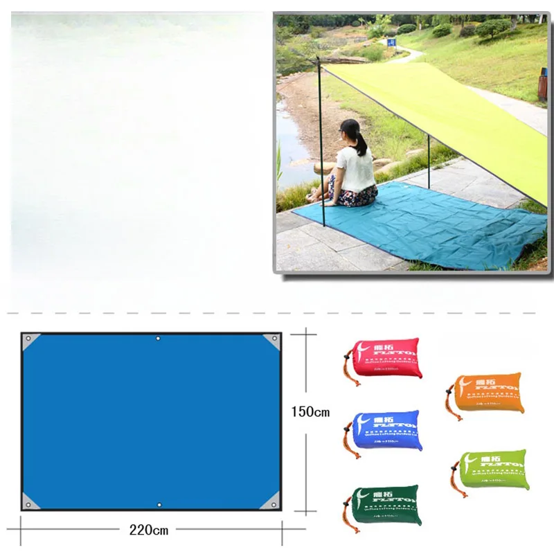 4Holes Flytop picnic mat outdoor camping waterproof polyester silver coated tent pad UV resistant moisture-proof thickened