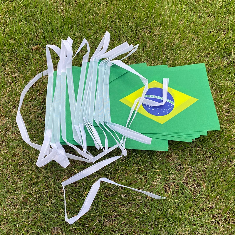 Aerlxemrbrae  20pcs/lot Brazil   bunting flags 14x21cm   BR Brazil   String Ban…