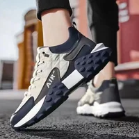 Breathable Running Shoes Men's Low Top Fashion Dad Shoes Thick Sole Summer Korean Style Comfortable Sports Shoes for Men