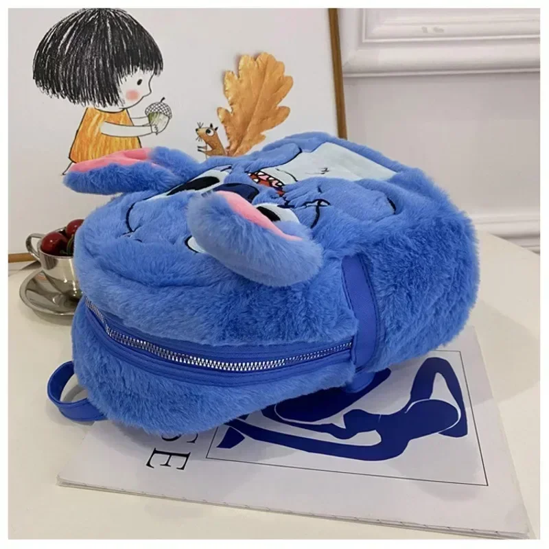 Disney sewn plush backpack cartoon fashion 3D mini women's backpack large capacity cute children's school bag