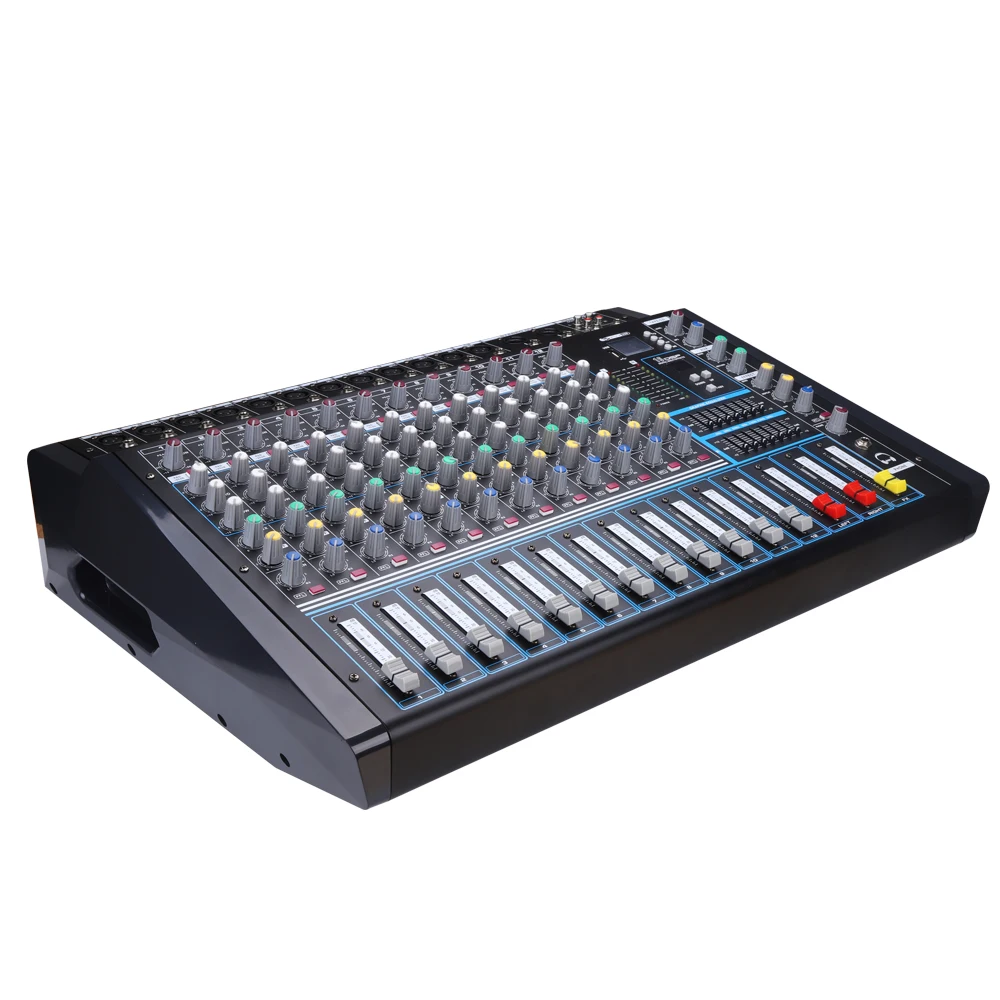 

2020 New style 12 channels audio sound power mixer with BT console 99 DSP digital effects