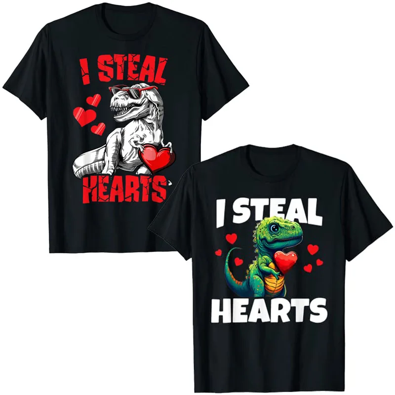 San Valentino Dinosaur I Rual Hearts Boys Men Love T Rex T-Shirt Bambini Ruba-Hearts Trex Dino Cute Tee Top Family Matching Gift