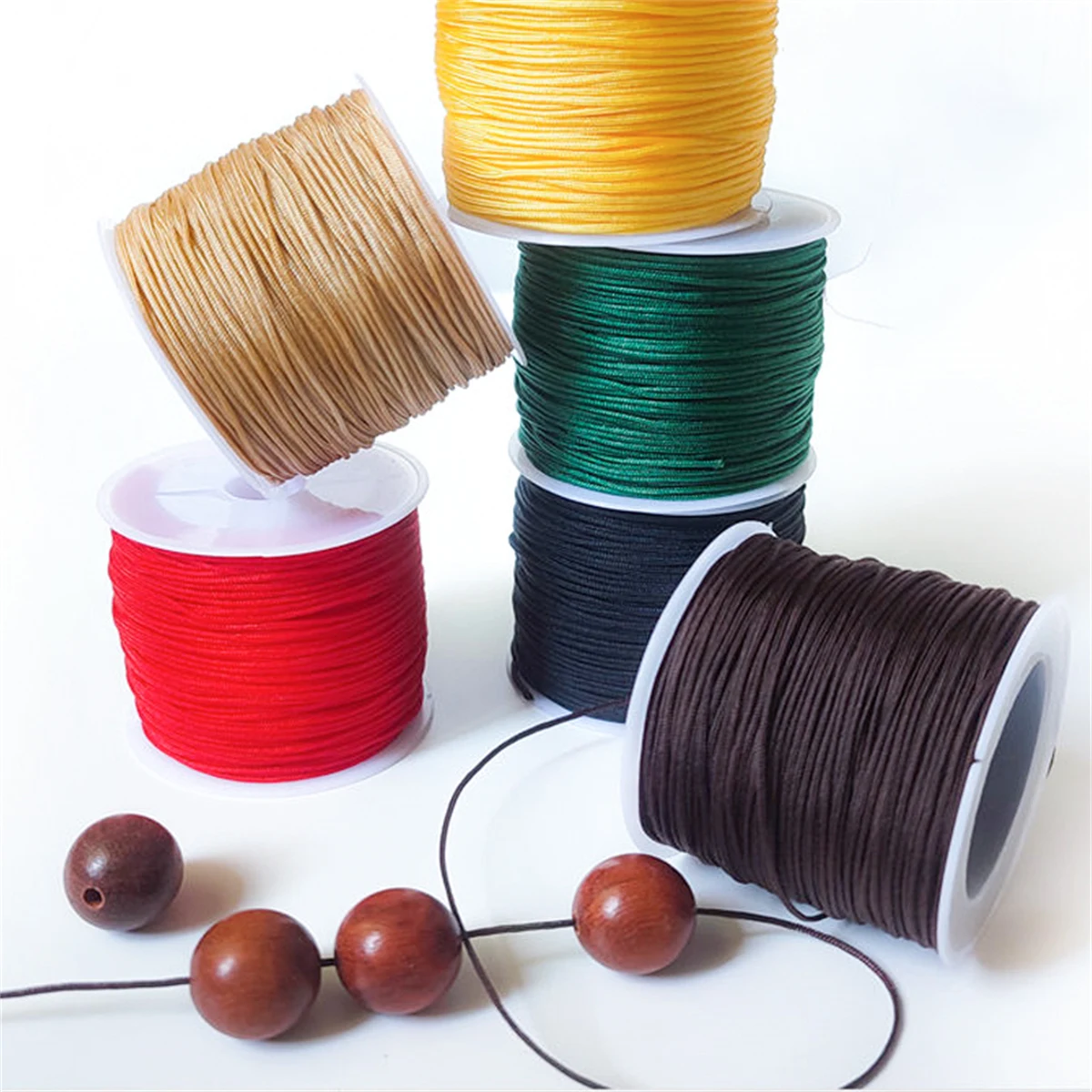 Nylon Thread Cord 0.8mm/Roll Chinese Knot Macrame Line Bracelet Braided String DIY Jewelry Making Tassel Beading Accessorie nylon cord macrame cord nylon rope