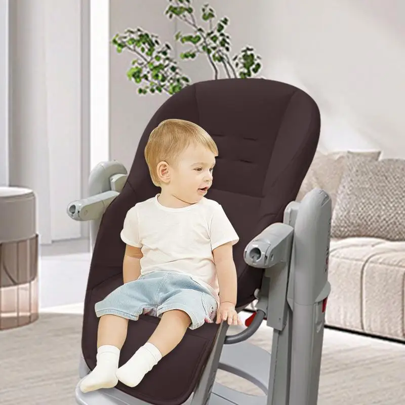 Kids Highchair Cushion Pad High Chair Dining Protection Cover Cushion PU Leather And Sponge Comfortable Seat Pad Boy And Girl 2