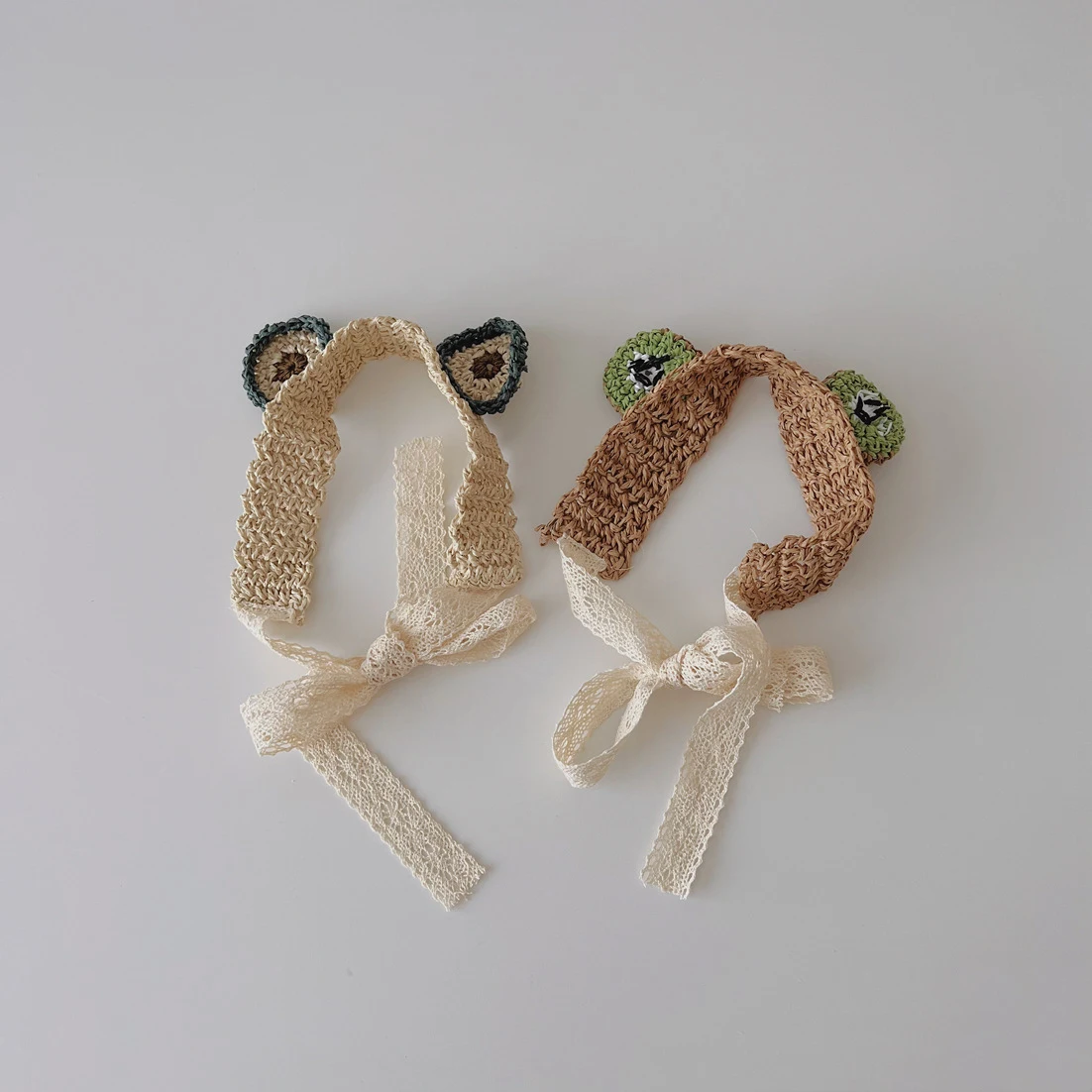 2 Fascette Elastiche Per Capelli Neonato - Fiore In Pizzo Bianco, Morbide E Comfortevoli