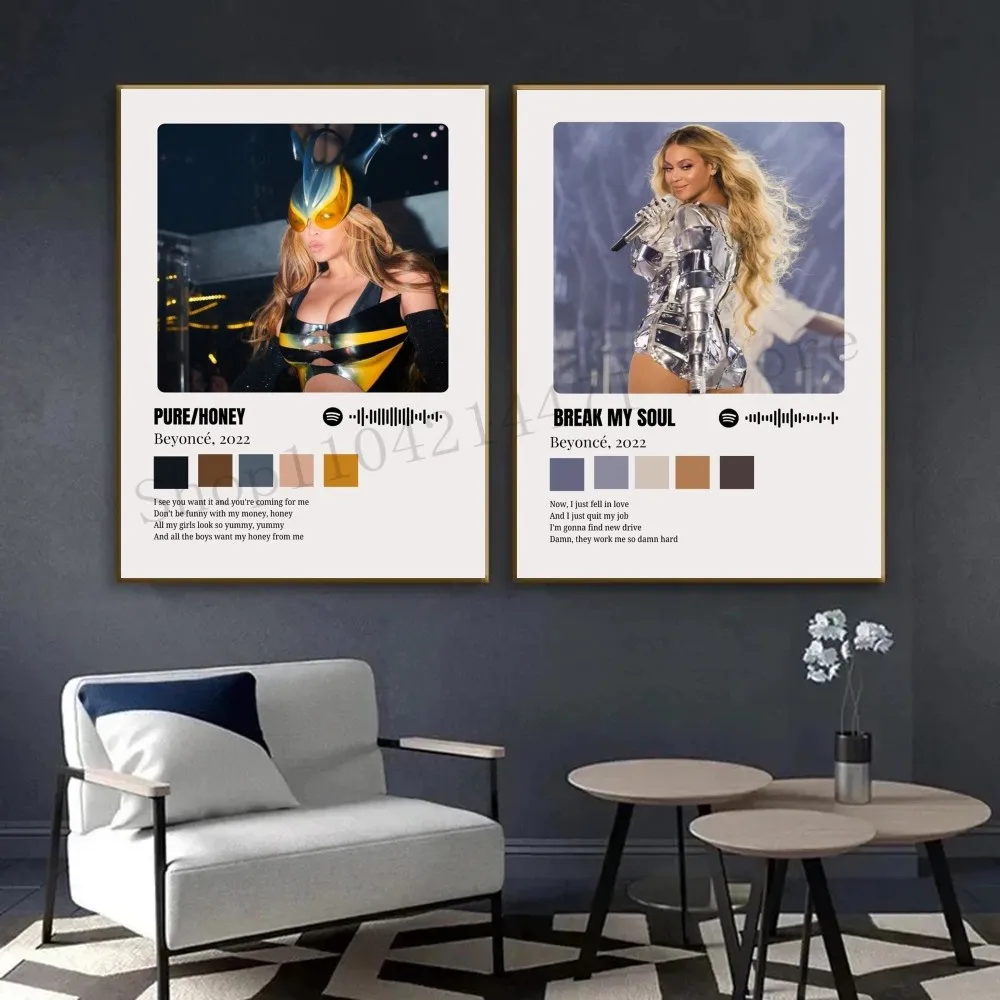 Beyonce All Music Album R-Renaissance Cowboy Poster Self-adhesive Art ...