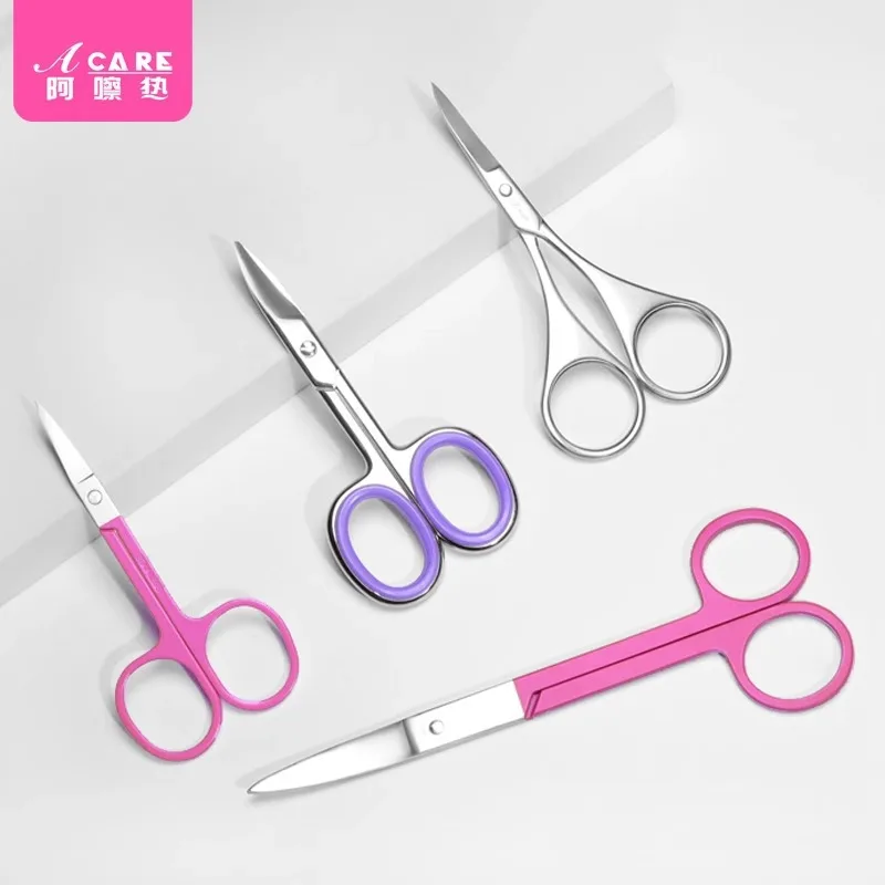 DX01/Eyebrow blade/A1PQ0-Small scissors makeup stainless steel elbow trimming eyebrow false eyelashes tool for men women