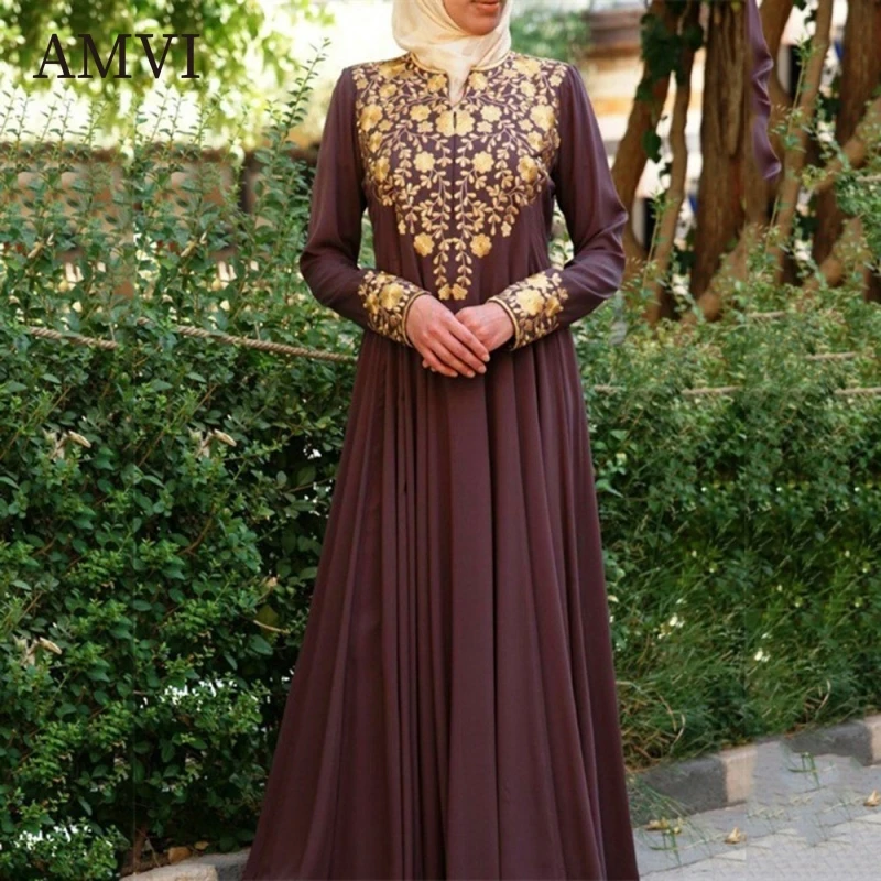 

Women Dresses Casual Loose Dress Plus Size Clothing Solid Robe Muslim Clothes Fashion Long Skirt Femme Dress Simple Dresses Wear