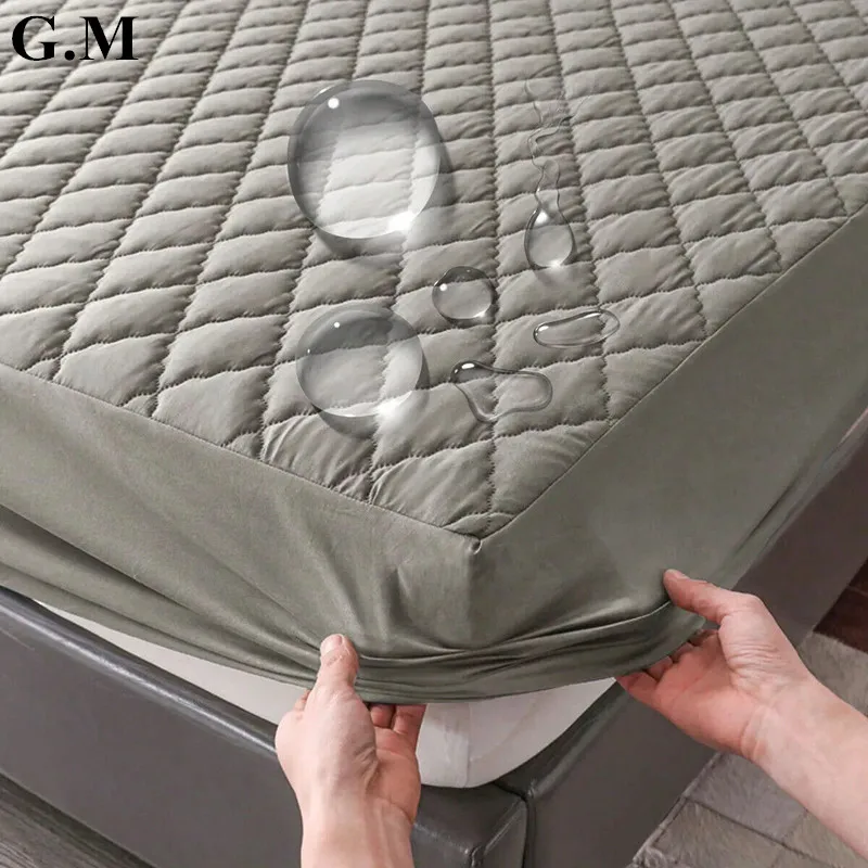 

Non-slip Waterproof Throw Mattress Cover Breathable Fabric Single/double Muti Size Bed Fitted Sheet Elastic Mattress Protector