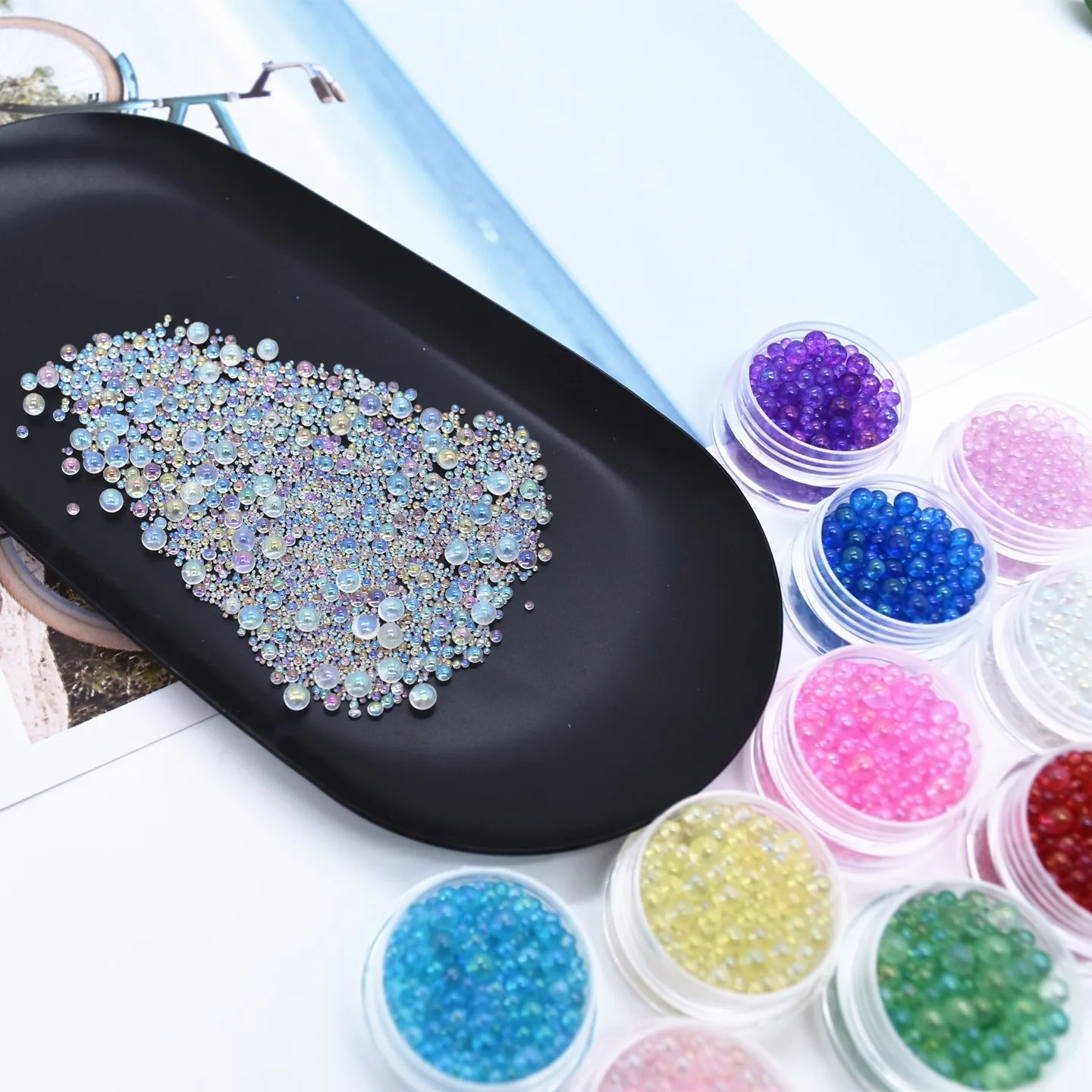 Mini Glass Beads for DIY Nail Art and Resin Crafts - 20g