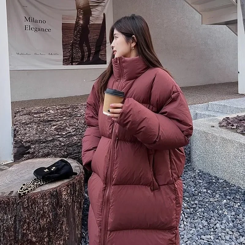 2024 New Women Down Jacket Winter Coat Female Extended Version Parkas Loose Large Size Thick Warm Outwear Fashion Overcoat