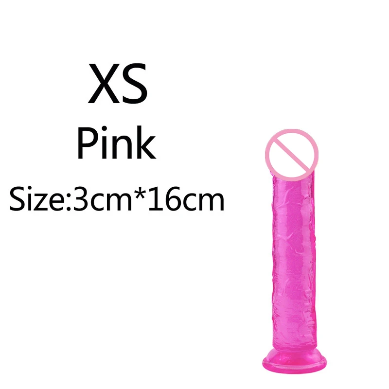 Cheap 6 Sizes Small Transparent Dildo Suction Cup Jelly Dick Women Erotic Anal Sex Toys Soft Adult Vaginal Masturbator Big Penis