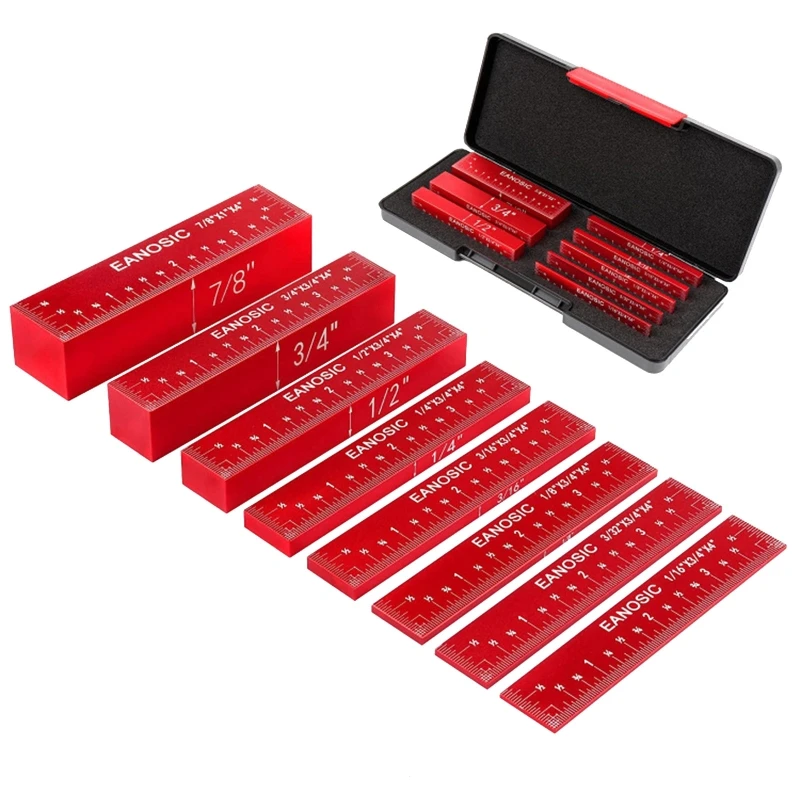 8 Pcs Gauge Block Set Aluminum Height Gauges Set Setup Bars Precision