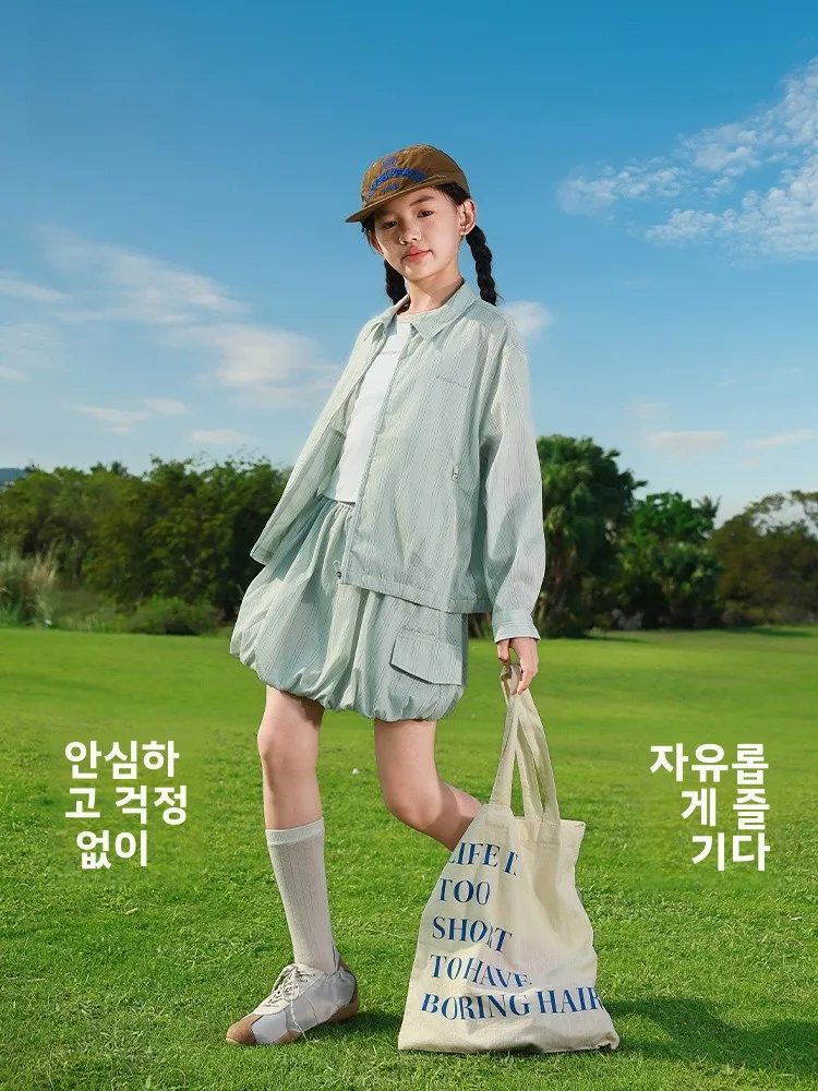 여름 여아용 짧은 치마, 아동용 유행 꽃봉오리 치마, 하프 레이스 레저 신상품 2026 부드럽고 편안한 얇은 치마