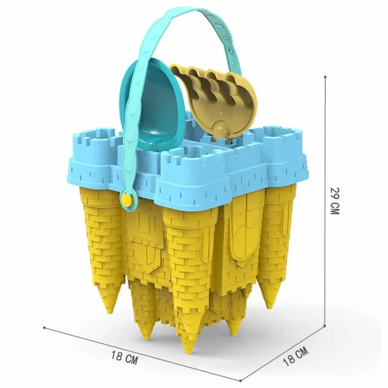 14PCS Beach Toy Set Creative Children's Pyramid Castle Sand Mold Fun Outdoor Game Beach Accessories Sand Play Tools 6