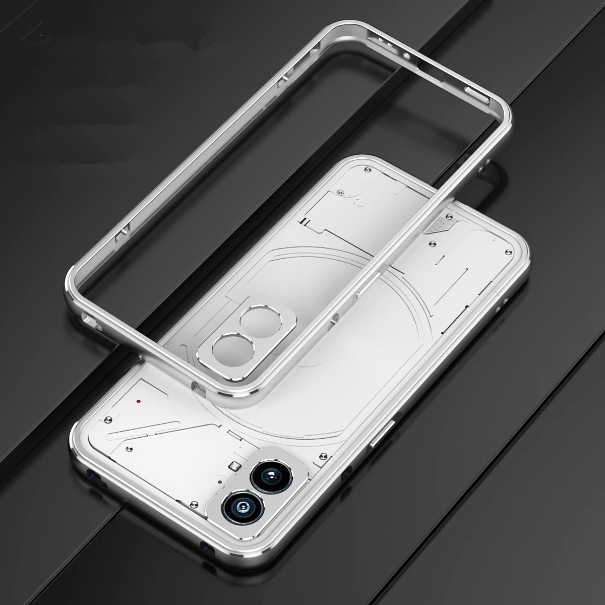 Luxury Aluminum Alloy Metal Frame Bumper Case for Nothing Phone 2 Ultra-Thin Super Slim Phone Case with Lens Protection Cover