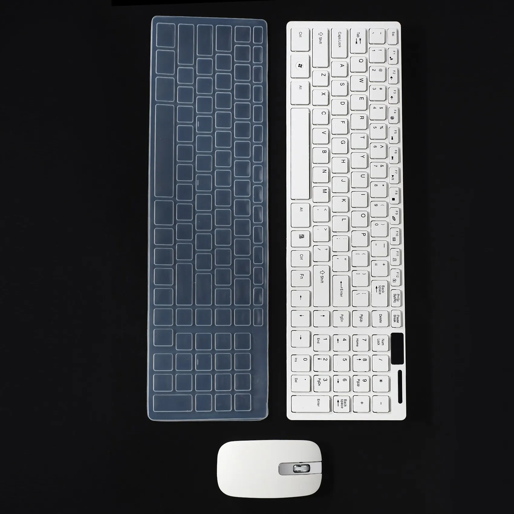 Wireless Slim White Keyboard + Wireless Optical Mouse Set for PC and Laptop 4