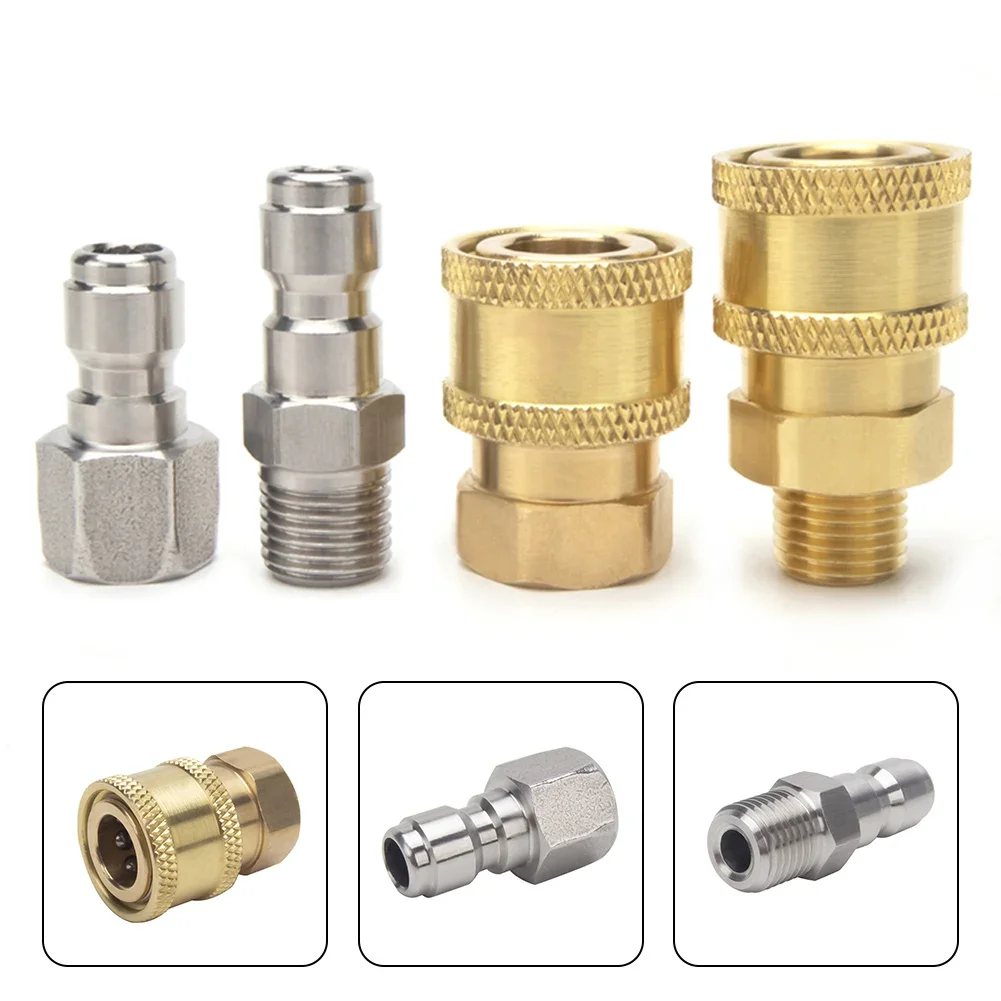 

High Pressure Washer Connector Pressure Washer Coupling Quick Release Adapter 1/4" Male Male Fitting Hose Connector