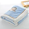Baby Blankets Newborn Cartoon Embroidery Flannel Baby Blanket Baby Boys Girls Swaddle Wrap Infant Stroller Cover Kids Blanket 2