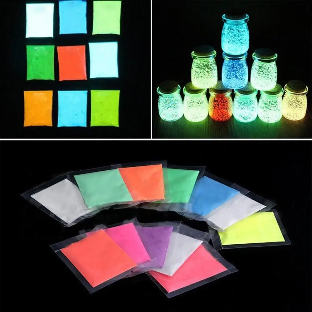 Festival Decoration Nail Glitter Super Bright Art Dust Pigment Neon Phosphor Glow In The Dark Fluorescent Powder