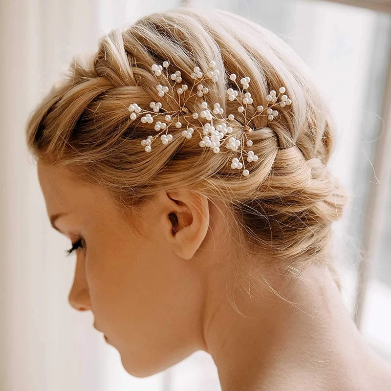 Jewelry Pearlet Bride Handmade Flower Crystal Pearls Bridal Hair Pins Set Wedding Hair Decor Accessories For Women 2pcs jewelry accessories jewelry set hair accessory bridal headwear pearl hairpins