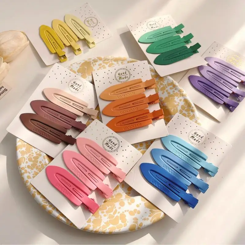 

Набор из 3 шт. бесшовных зажимов для волос без изгибов, бахрома, искусственная челка для макияжа, фиксированная боковая челка, головной убор для салона