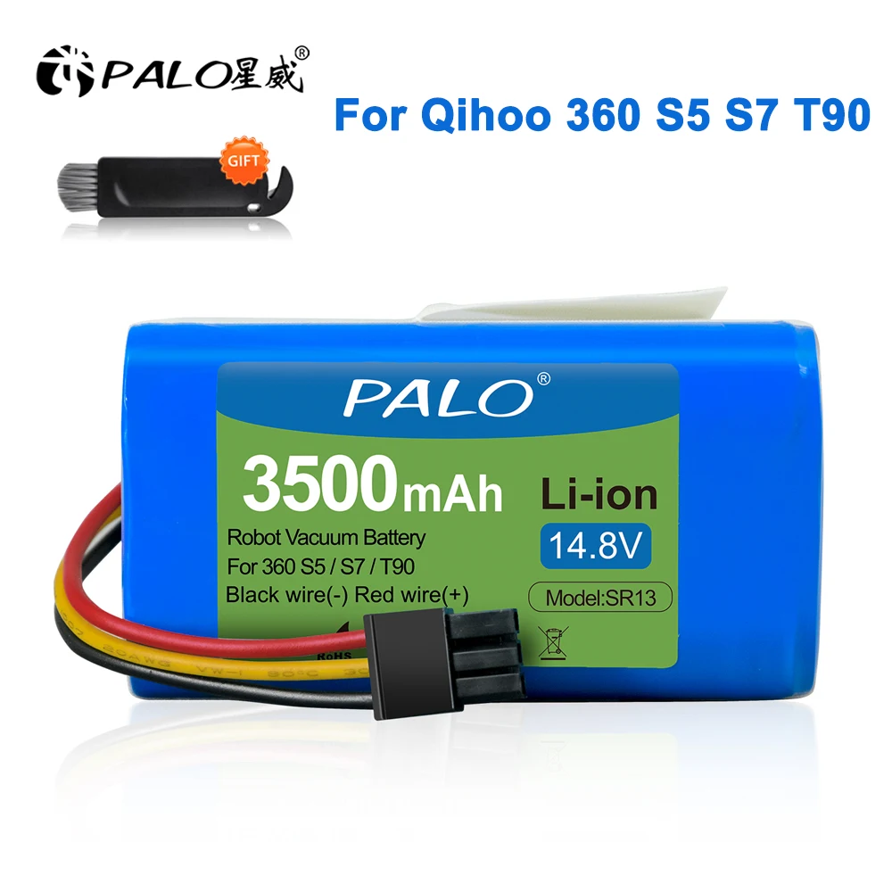 PALO 3500mAh 14.4v Rechargeable Battery for Qihoo 360 S5 S7 S7Pro T90 X9 Robotic Vacuum Cleaner Replacement Batteries Part 1
