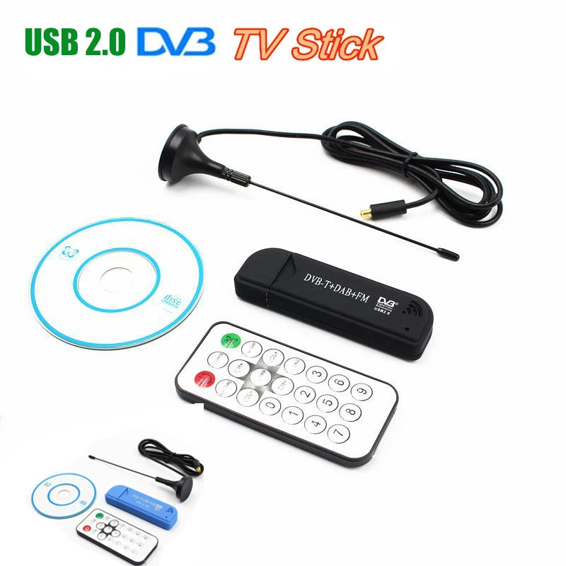 Portable USB2.0 TV Tuner DAB FM DVB-T Chip FC0012 Stick RTL-SDR Infrared Dongle Receiver Digital Remote Control Antenna |