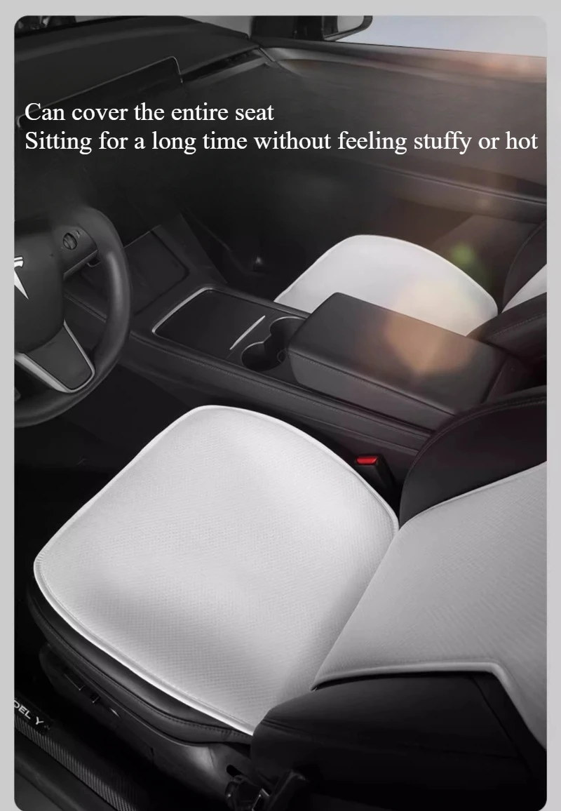 Ice Silk Car Seat Cushion for Tesla Model Y Juniper 2025 Mats Breathable All Sea