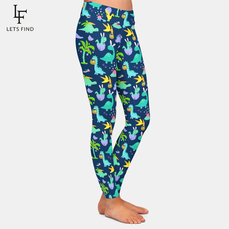 Letsfind Spring New Arrival 3d Easter Bunny Konijn En Paaseieren Patroonprint Vrouwen Fitness Legging Hoge Taille Slanke Broek