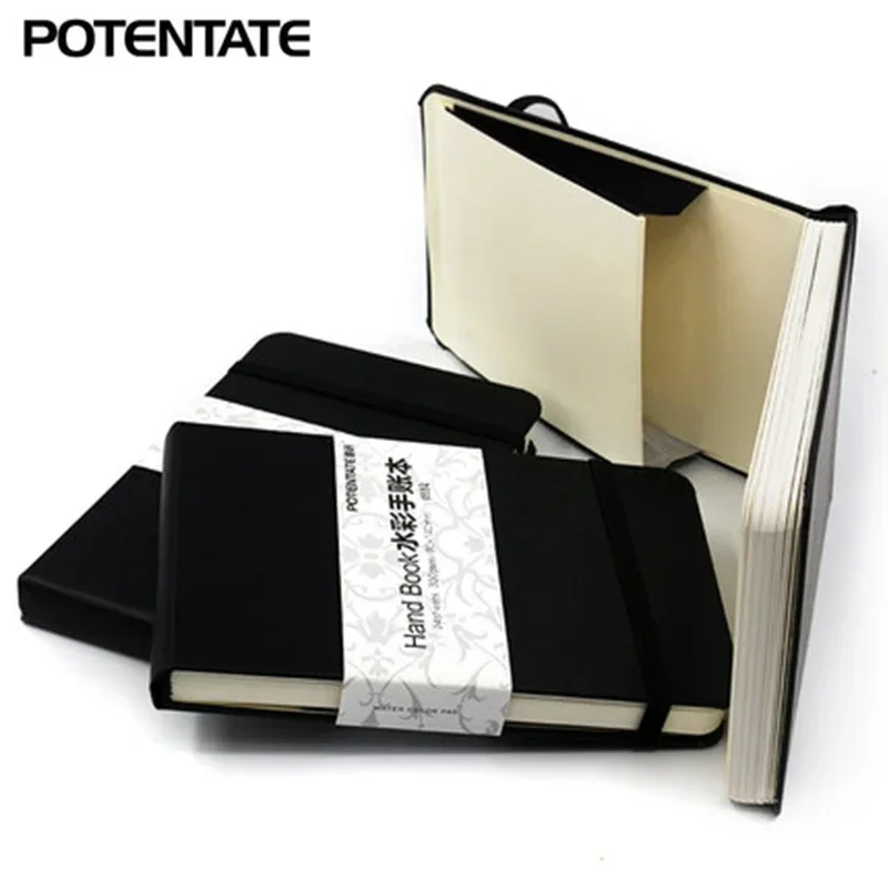 potentateA5/A6 Watercolor Notebook 300g/m 24Sheets Travel Hand Painting Notebook for Water Color Diary Student Art Supplies 2