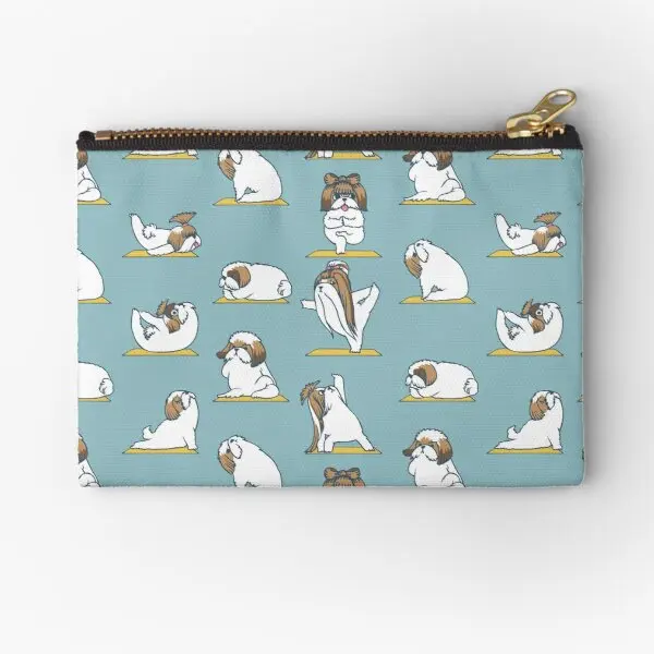 

Кошелек Shih Tzu для йоги на молнии, чистые карманы для хранения денег, ключей, носков, нижнего белья, мужских косметических трусов, женский маленький кошелек