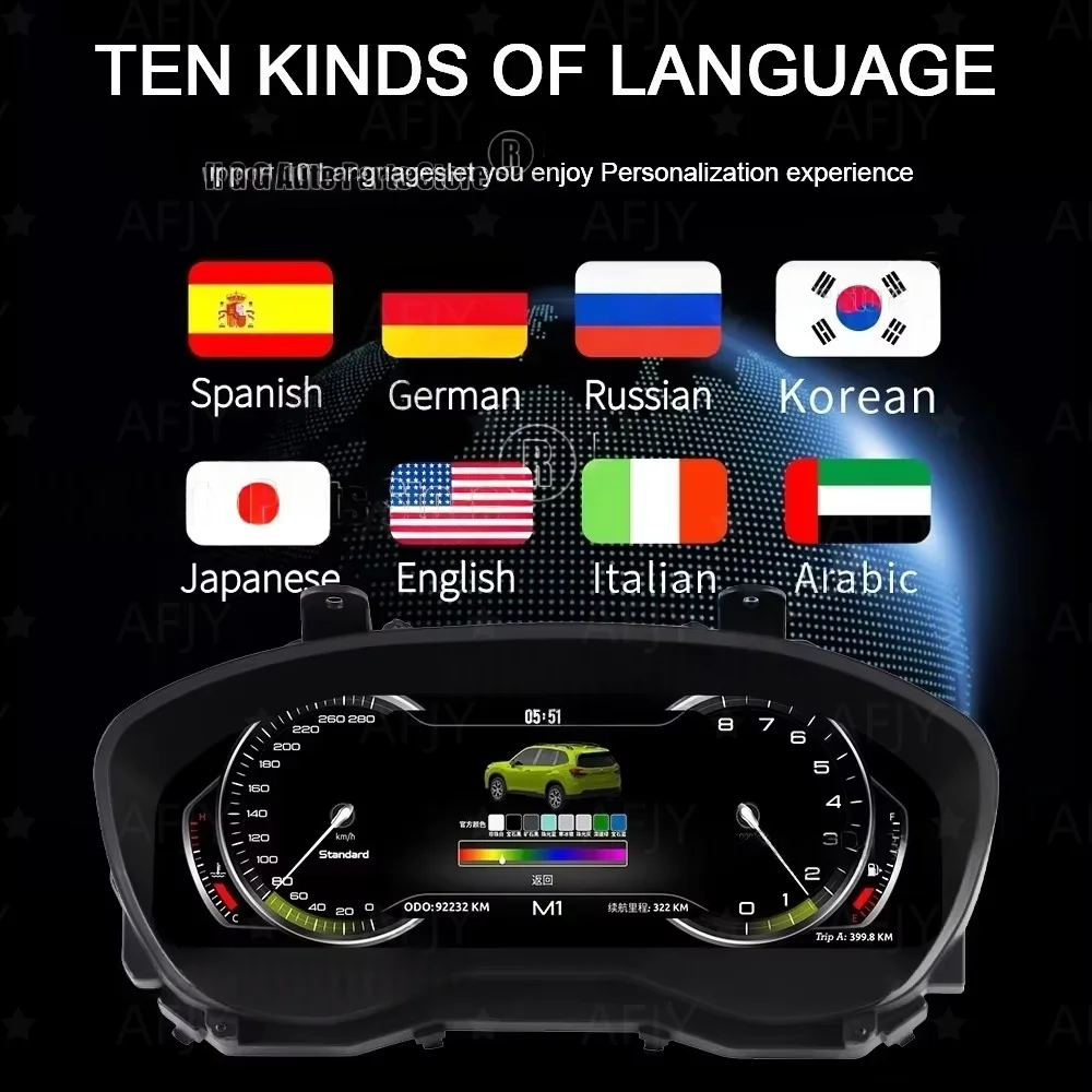 Pantalla Digital de Rendimiento para Subaru Forester 2019~2024, Conexión Directa, Panel de Instrumentos Digital Denali 6