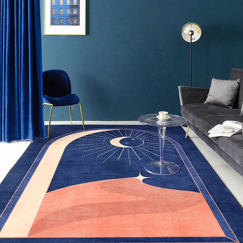Blue Modern Carpets for Living Room Simple Large-area Rugs for Bedroom Soft Thickened Lounge Carpet Ins Easy-care Cloakroom Rug