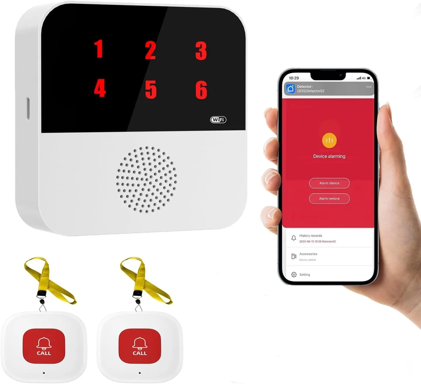 WiFi Caregiver Pager Nurse Call Button For Elderly Digital Display Hospital Alert System Call Bell Smart App For Restaurant medical alert button,emergency alarm button